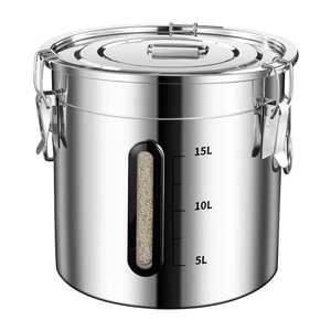 Seau de rangement en acier inoxydable DSF76 15L/25L, récipient durable de qualité alimentaire pour la cuisine - Product Image 6