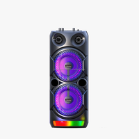 Altavoz Vertical LED RGB con Malla Hueca y Gradiente, Woofer para Fiestas en Interiores, Interconexión TWS, Micrófono con Cable, Control Remoto y Radio FM