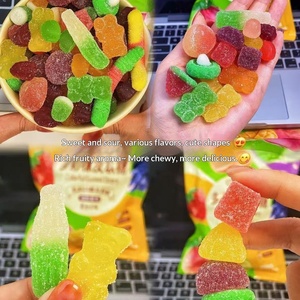 Bonbons gélifiés en gros, deux couleurs, en forme de cœur, enrobés de sucre, saveurs de fruits assorties, bonbons gélifiés moelleux et masticables, bonbons en vrac, OEM - Product Image 2