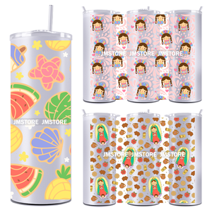 Vinilos Adhesivos DTF UV para Vasos de 20 oz, Diseño Pan Dulce Mexicano, Duraderos y Listos para Aplicar - Product Image 1