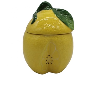 Porcelain Cookie Fruit <strong>Lemon</strong> Shaped Ceramic Hand-painted Sugar Salt Candy <strong>Jar</strong> Cookie <strong>Jars</strong> - Product Image 1