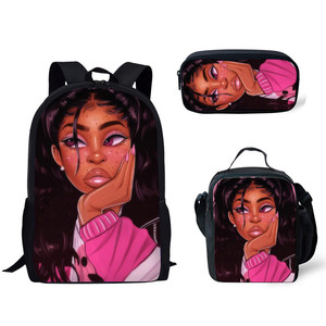 Nouveau Design Adolescent Livre <span class=keywords><strong>Sac</strong></span> Noir Art Fille Africaine Imprimé Grande Capacité Filles Et Garçons Vert <span class=keywords><strong>Sac</strong></span> À <span class=keywords><strong>Dos</strong></span> - Product Image 6