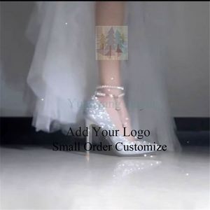 Tacones altos para mujer con tacones finos y picos puntiagudos con perlas finas brillantes, tacones altos para mujer, zapatos de novia para boda - Product Image 1