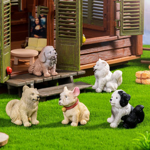 Set di Statuette in Resina in Miniatura di Golden Retriever e <span class=keywords><strong>Bulldog</strong></span> <span class=keywords><strong>Francese</strong></span> <span class=keywords><strong>per</strong></span> Decorazione Diorama - Product Image 4
