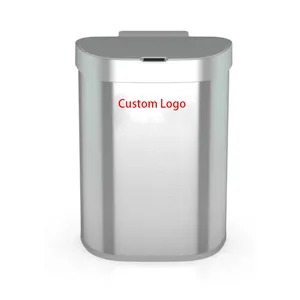 Custom Logo 21L Smart Sensor Trash Can Stainless Steel Automatic Trash Bin Garbage Can Self Sealing For Kitchen