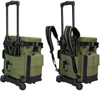 Sac de pêche à la traîne de grande taille, fabrication OEM, boîte à pêche roulante d'extérieur avec roues, sac de pêche imperméable 600D