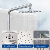Colonne de douche autoportante en acier inoxydable 316 avec double poignée, ensemble de douche extérieur pour piscine avec robinet