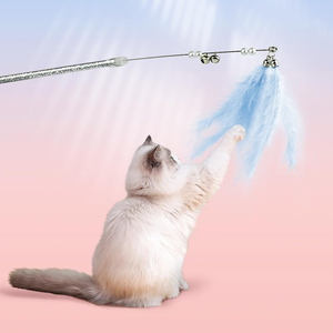 <b>Cat</b> Accessories Feather Magic Wand Stretchable Pentagram Bell <b>Cat</b> Teaser Stick <b>Toy</b> - Product Image 2