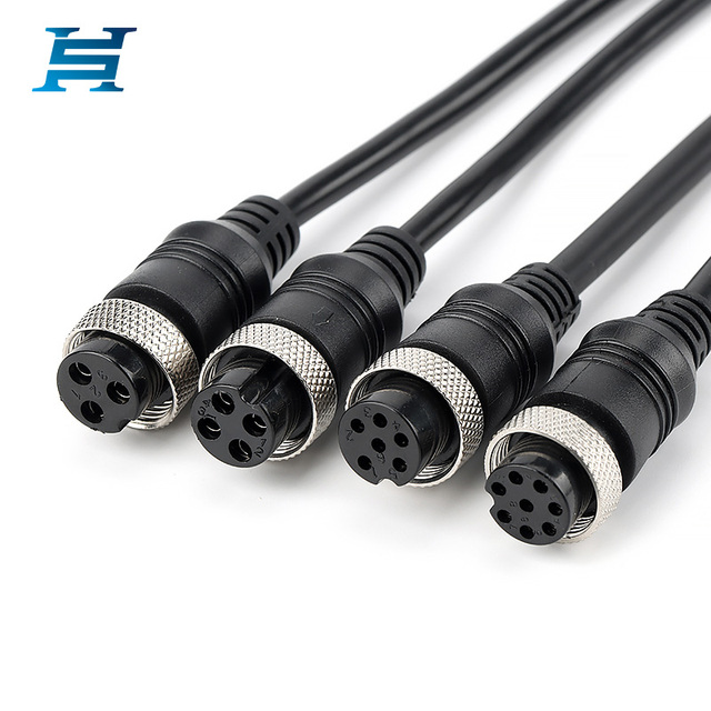 GX16 Metal Aviation Plug Injection Molded Connecting Cable in 2-10 Pin Specifications Extension Cable 1M Male-Female Connectors