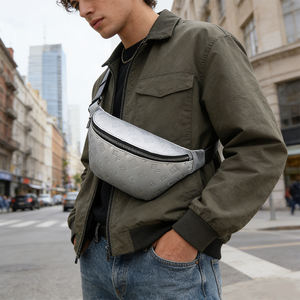 Sac banane unisexe personnalisé avec logo, sac à bandoulière en cuir PU, sac de taille, vente en gros, fournisseur OEM - Product Image 1