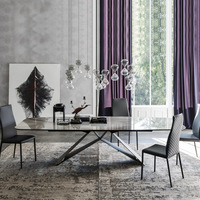 Ensemble de table à manger rectangulaire de luxe moderne nordique meubles de salon à usage domestique