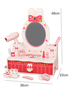 Table de toilette en bois pour enfants, petit lapin blanc, jouets de <span class=keywords><strong>maquillage</strong></span>, <span class=keywords><strong>jeu</strong></span> de simulation de <span class=keywords><strong>maquillage</strong></span>, petite princesse, ensemble de jouets de <span class=keywords><strong>maquillage</strong></span> - Product Image 2