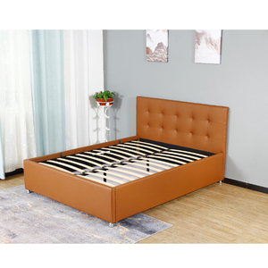 Kainice màu be cấu hình thấp Led kích thước đầy đủ bọc khung giường với thủy lực nâng lên vua Kích thước Lưu trữ giường - Product Image 6