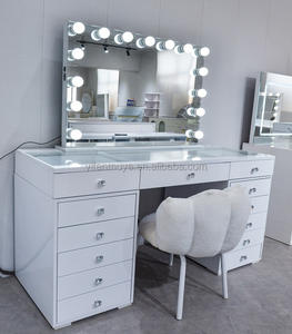 <span class=keywords><strong>Tocador</strong></span> con <span class=keywords><strong>espejo</strong></span> y luces <span class=keywords><strong>Tocador</strong></span> con cajones grandes 3 modos de iluminación Brillo ajustable para dormitorio - Product Image 6