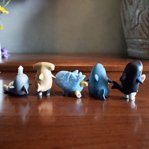 Adorable Adorno de PVC de Gato Tiburón - Serie Tiburón Disfrazado, Caja Sorpresa, Juguete Hecho a Mano, Regalo de Moda, 5 piezas/set - Product Image 4