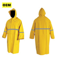 Robuster PVC-Polyester Regenanzug Gelb Wasserdichte Outdoor-Jacke und -Hose Sicherheit Wiederverwendbar zum Angeln Einfacher Stil