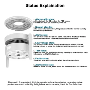 กล้องรักษาความปลอดภัยในบ้านแบบไร้สาย, กล้อง IP ไร้สายมีระบบตรวจจับควันไฟที่น่ากลัว - Product Image 5
