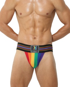 Slip da <span class=keywords><strong>Uomo</strong></span> a Rete a Righe Blu e <span class=keywords><strong>Bianche</strong></span>, Intimo Sportivo Traspirante a Vita Bassa con Fascia Larga, <span class=keywords><strong>Mutande</strong></span> da <span class=keywords><strong>Uomo</strong></span> Sexy con Sacchetto Frontale - Product Image 3