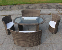 Meubles de patio tout temps chaise de jardin en rotin table de dîner d'hôtel ensemble de salle à manger en osier ensemble de chaises peu encombrantes