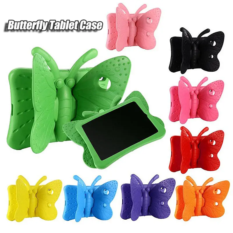 Custodia per Tablet antiurto in EVA per cartoni animati 3D Butterfly Stand per iP 2/3/4 Air mini Pro supporto per bambini carino da 9.7 pollici