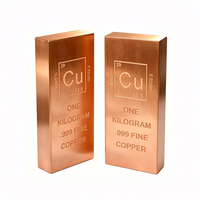 Barres de cuivre pur 999 de 500g, lingots de cuivre fin avec logo personnalisé pour collection et investissement