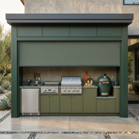 Ensemble de cuisine extérieure en acier inoxydable 304 OEM avec volets roulants, résistance aux hautes températures, barbecue extérieur