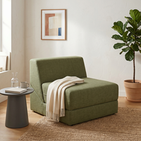 Ensemble de canapés modulaires modernes en chenille capitonnée, emballés sous vide, avec fonction inclinable et en forme de L, pour appartement et villa