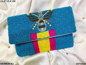 Bolso de Mano Tipo Clutch de Lona con Bordado de Mariposa, Diseño Bohemio, Cuentas, Cierre Magnético, Forma de Sobre, Forro de Algodón para Mujer - Product Image 6