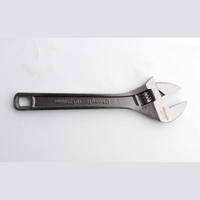 Clé à molette réglable en nickel noir avec trou carré, outil robuste pour atelier, mécanique et plomberie