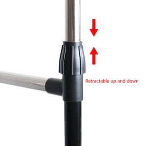 Perchero Doble de Fábrica para Ropa, Estante Metálico de Pie para Exhibición y Secado de Ropa con Altura Ajustable - Product Image 4