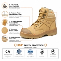 Bottes de travail montantes avec protection de la cheville et embout en acier pour le personnel des usines, des ateliers et des entrepôts industriels lourds