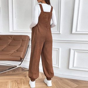 2025 automne hiver vêtements de maternité décontracté femmes enceintes pantalon avec taille réglable à la mode et ample <span class=keywords><strong>salopette</strong></span> en velours côtelé - Product Image 3