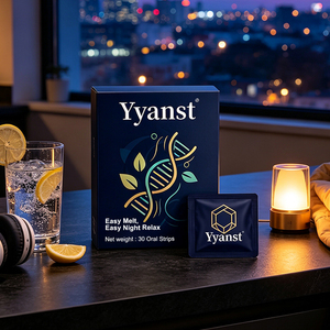 Bandes de film orales dissolvables à base de plantes, 30 pièces, bleu foncé, boîte en papier feuille de DNA, OEM, marque privée, vente en gros - Product Image 2
