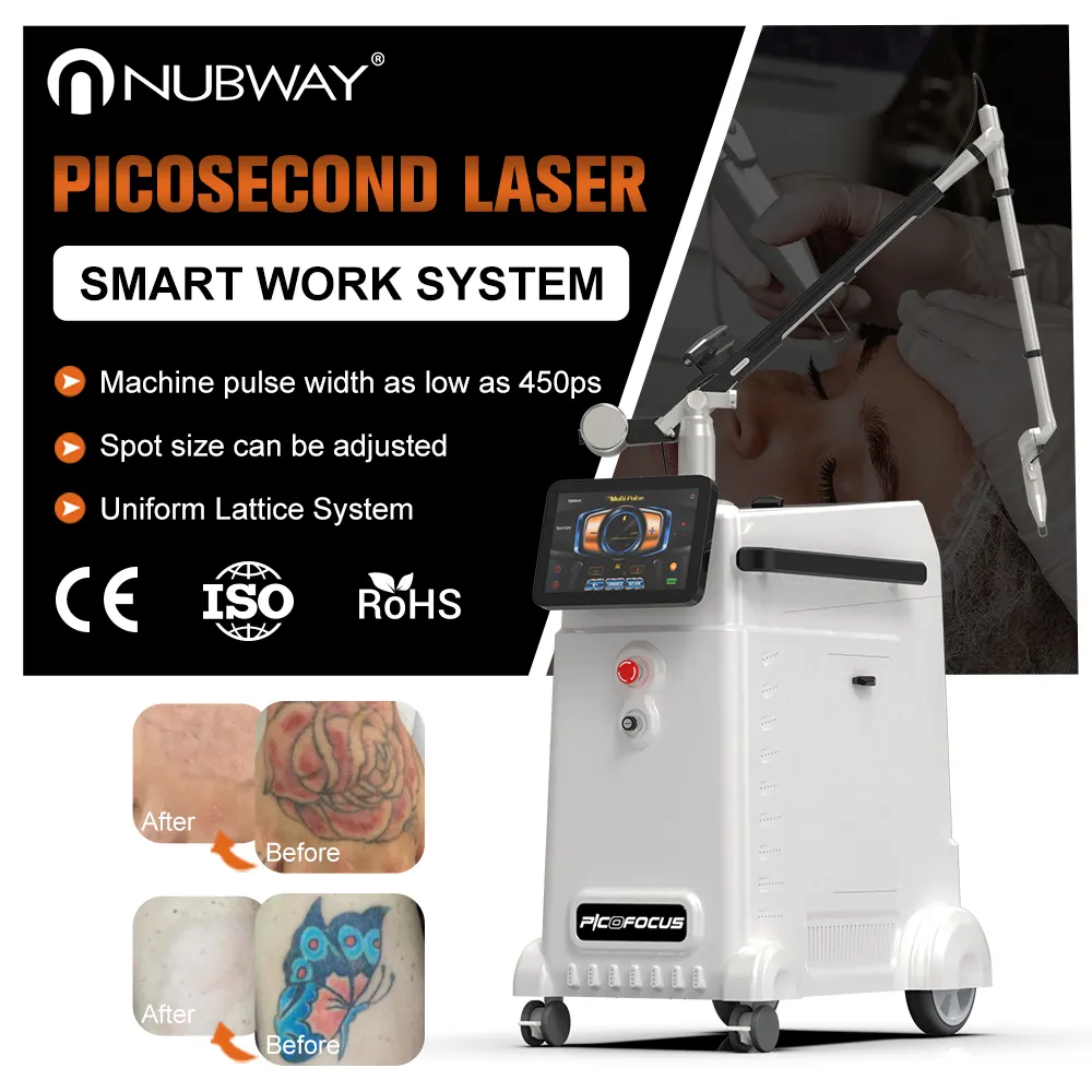 Machine Laser professionnelle de détatouage Nubway 450ps à écran tactile Q switché Nd Yag pico picoseconde