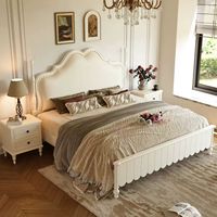 JY-B418 lit double king size surdimensionné de 2m de luxe américain avec cadre en bois massif français lit queen size de luxe léger-chambre à coucher rembourrée