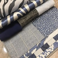 Tissu jacquard doux bleu-gris de luxe, motif zèbre, texture originale du fabricant, idéal pour les rideaux occultants – Meilleure vente