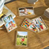 Cadre photo magnétique en acrylique transparent épais OEM pour tableau blanc de bureau, casier, boîte cadeau souvenir de mariage