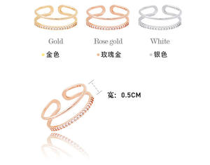 Gli anelli aperti dello zircone d'argento all'ingrosso di bowknot della fabbrica per la moda delle donne impediscono il nuovo Design dei gioielli di allergia - Product Image 4