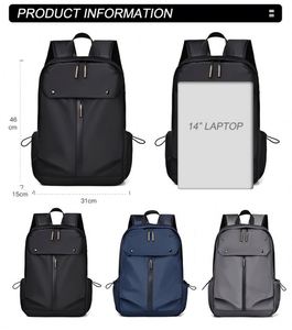 Wholesale Custom Large Capacity Nylon Student <b>Backpack</b> <b>Water</b> <b>Resistant</b> Mochilas USB Fashionable Anti-theft Zipper Travel Men's - Product Image 2