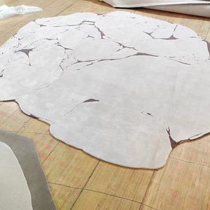 Alfombra de acrílico hecha a mano personalizada cerca de mí alfombras de área con mechones de marfil artesanales de bucle bajo de corte alto a la venta - Product Image 2