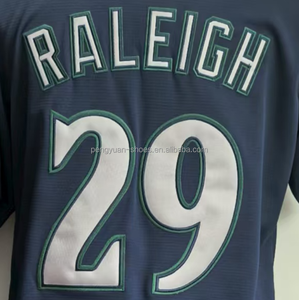 เสื้อเจอร์ซีย์เบสบอลอเมริกันเย็บเย็บสีเนวี่บลูพร้อมส่ง - Product Image 1