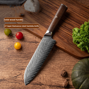 Couteaux de cuisine de chef professionnel Santoku en acier inoxydable avec <span class=keywords><strong>67</strong></span> couches de couteau à manche en acier au carbone damas pour la cuisson - Product Image 2