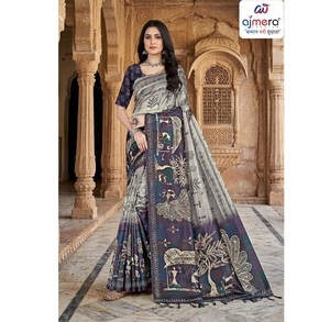 Sari en soie et coton Chanderi de qualité supérieure pour femmes, élégant, offrant une protection solaire, idéal pour les fêtes, avec un confort luxueux pour les occasions spéciales - Product Image 3