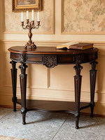 Meuble d'entrée en bois massif, Table d'appoint vintage de luxe pour canapé, Table d'appoint de salon, Buffet de salle à manger, Table d'entrée