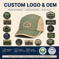 Casquette de camping 5 panneaux à visière plate, color block, imperméable, perforée au laser, séchage rapide, logo personnalisé, course à pied, camping, OEM, vente en gros, usine