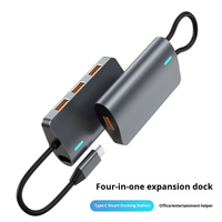 Hub USB 3.2 Gen 10 Gbps Type-C 4 ports, adaptateur USB 1 vers 4 pour ordinateur portable, PC et Mac, transfert de données rapide et charge, compact
