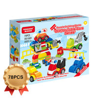 Juego de 78 Bloques de Construcción Grandes Personalizados OEM, Coches Variables, Etiqueta Privada, Juguete Educativo de Ladrillos, Venta al por Mayor, Suministro a Granel de Fábrica, Regalo