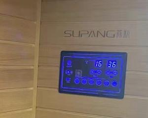 Sauna infrarouge lointain en bois massif de pruche pour 3 personnes, avec panneau de commande informatisé et faible EMF – Maisons miniatures abordables - Product Image 6