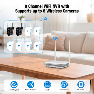 Caméra de sécurité WiFi KERUI 9MP à trois objectifs, zoom 8X, système NVR 8 canaux, surveillance PTZ, caméra extérieure, suivi de mouvement ICSEE - Product Image 2
