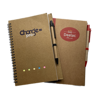 Carnet de notes personnalisées avec logo Cahier à spirale esthétique avec stylo Cahier de notes à spirale kraft A5